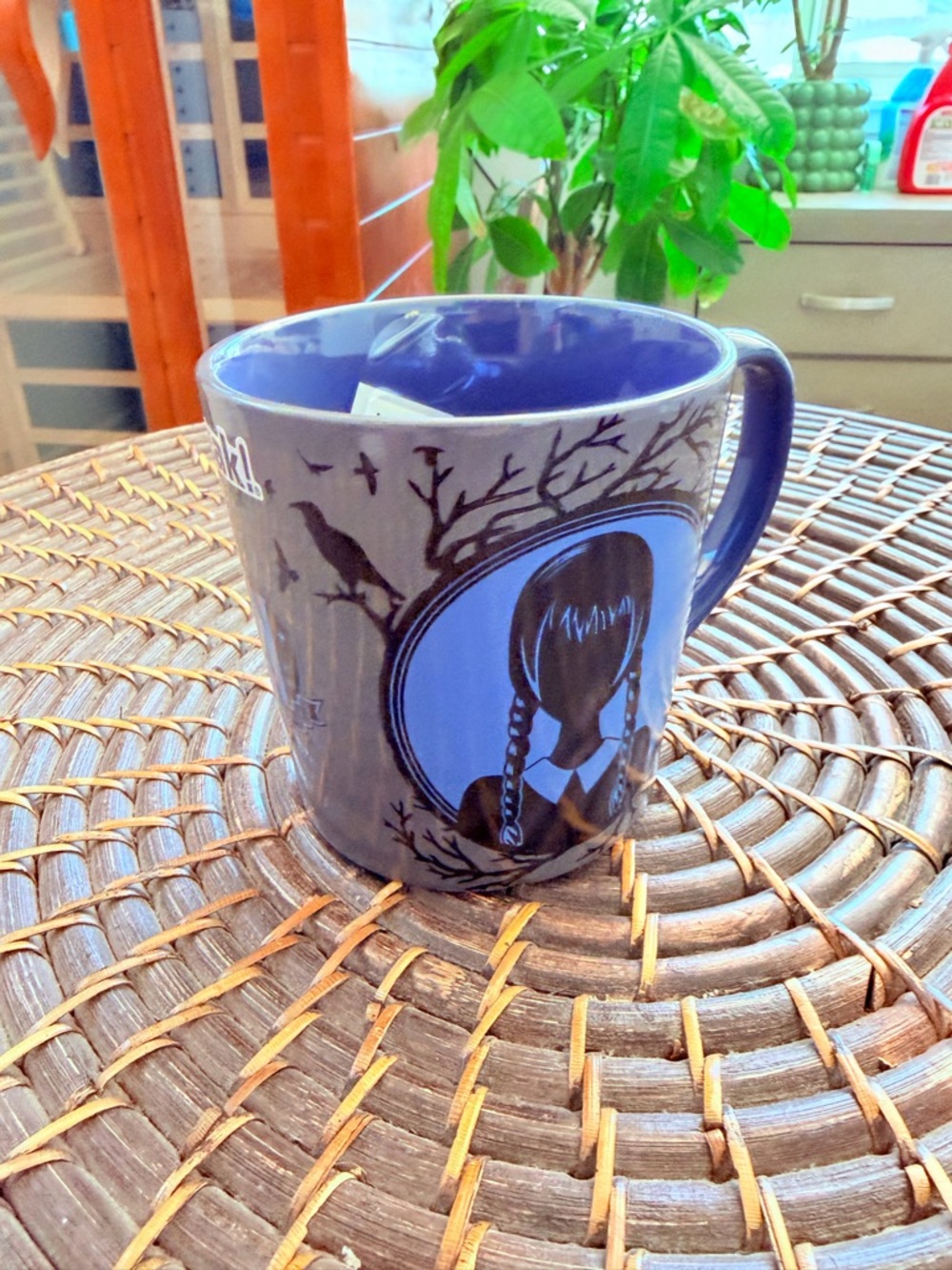 Blue Ceramic Graphic Mug - Stylish Everyday Coffee Cup - Picture 2 of 3